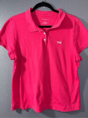 Talbots Pink Polo Shirt with Dragonfly Embroidery